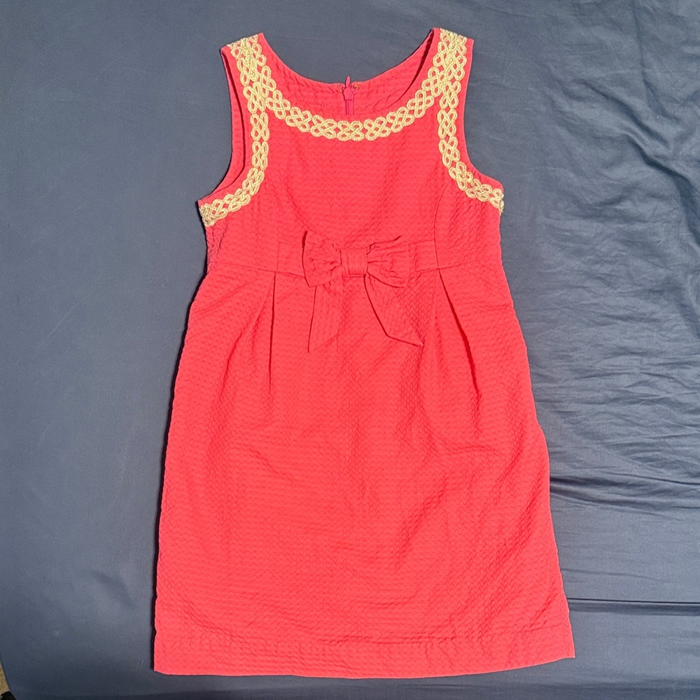 Lilly Pulitzer Coral Dress with Gold Accents
